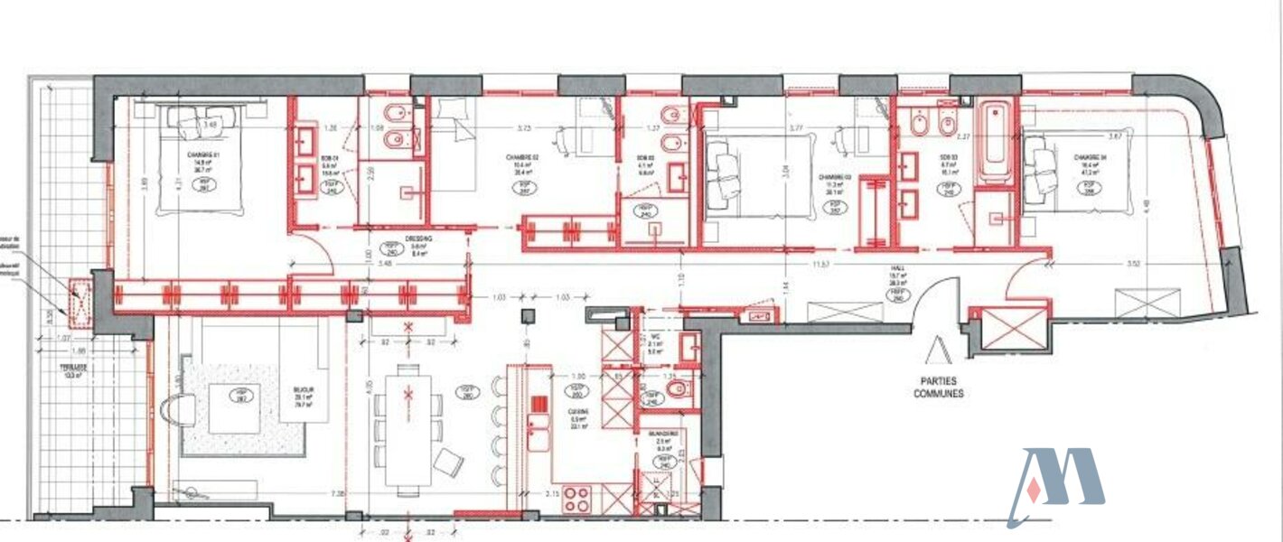APPARTEMENT 5 PIECES - CARRE D'OR - Plan loop.index0+1 / 1
